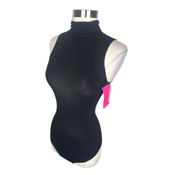 Commando Sleeveless Mock Neck Bodysuit - One Size - Black